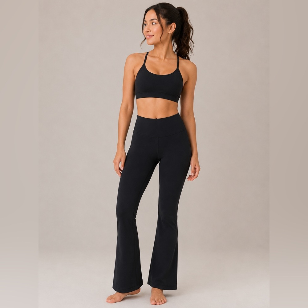 Lululemon Align Mini Flare Pant Sz 4 Black Nulu High Rise Yoga Leggings